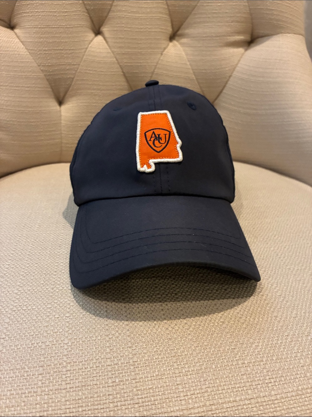 Navy Auburn University Club Cap- Orange Alabama Patch with AUC logo